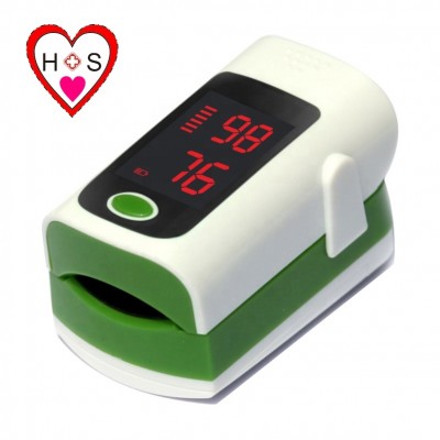 Fingertip Pulse Oximeter Oximetry Blood Oxygen Saturation Monitor with carrying case, batteries and lanyard